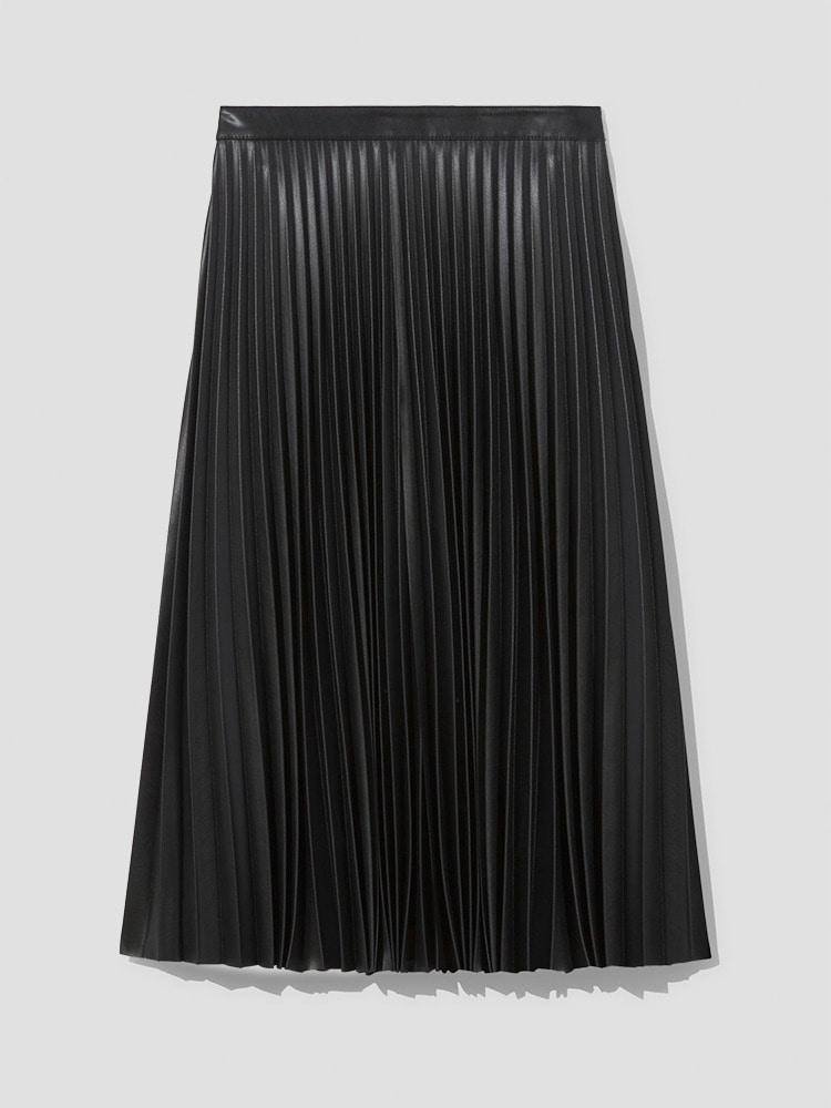 BLACK FAUX LEATHER DAPHNE SKIRT  프로엔자 슐러 블랙 페이크 레더 다프네 스커트 - 아데쿠베