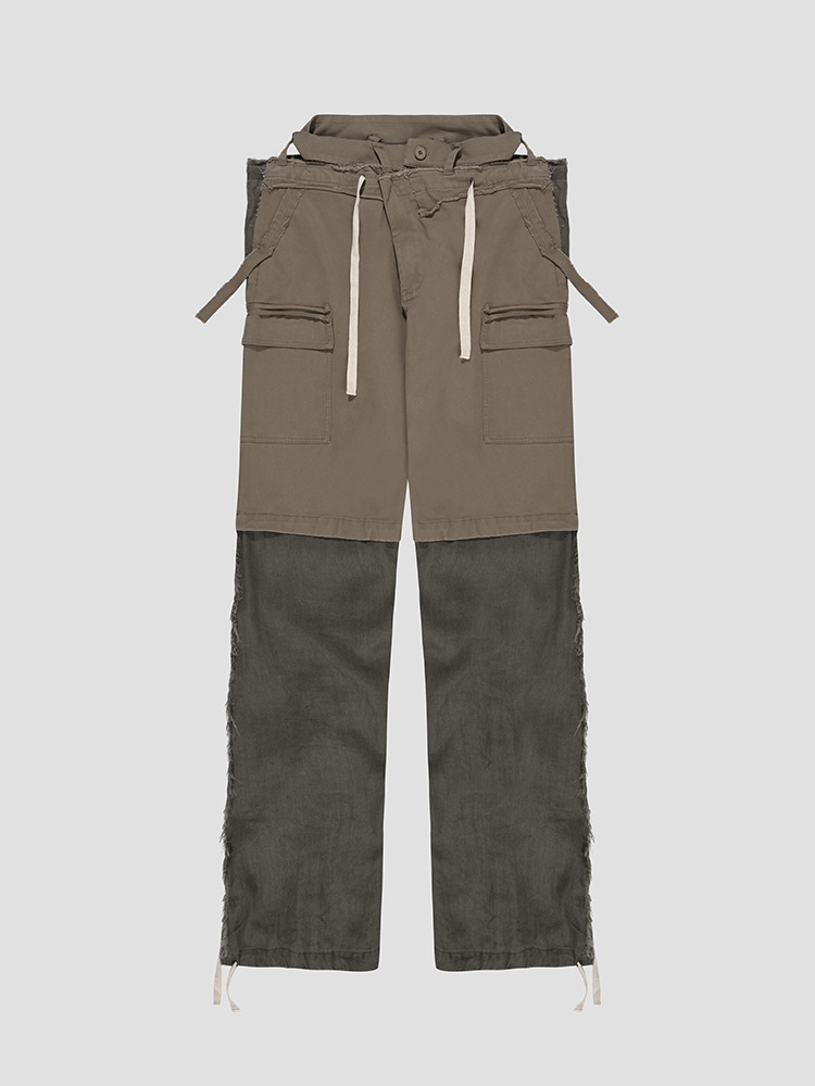 OLIVE GREY BAGGY CARGO PANTS  오토링거 올리브 그레이 배기 카고 팬츠 - 아데쿠베