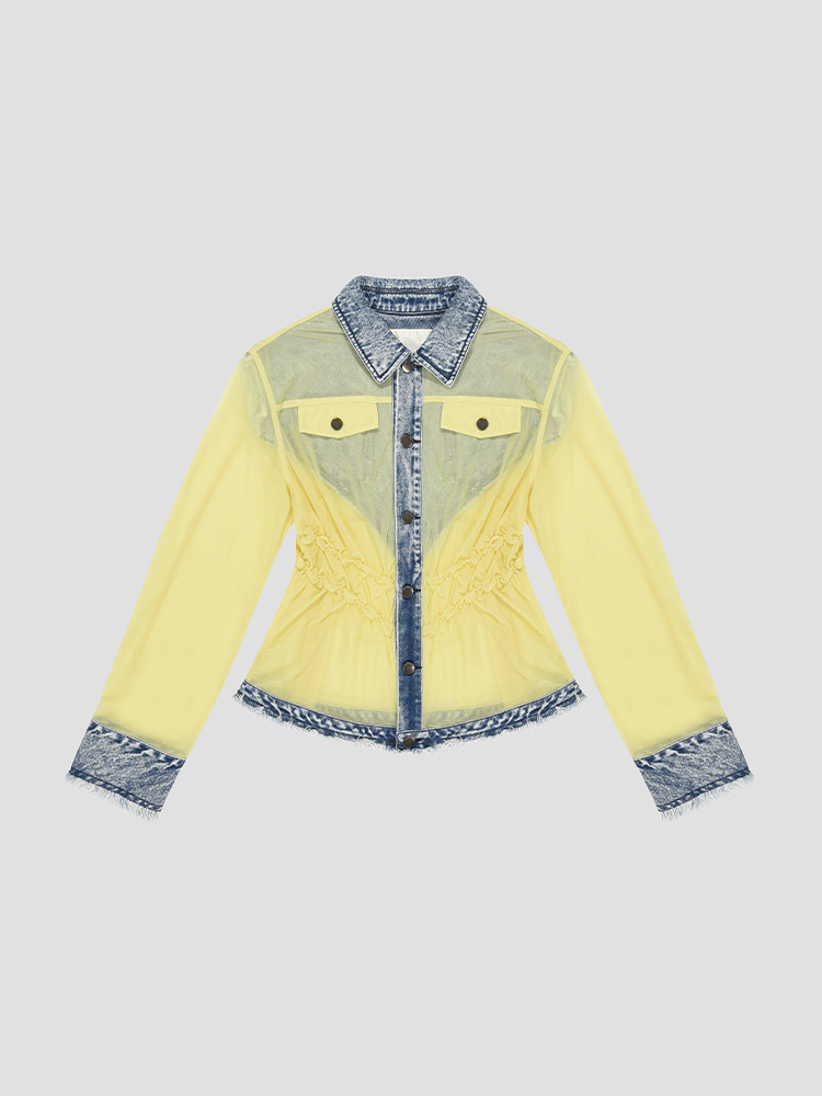 SHEER YELLOW “EDEN” SEE-THROUGH JACKET  폰더럴 시어 옐로우 시스루 자켓 - 아데쿠베