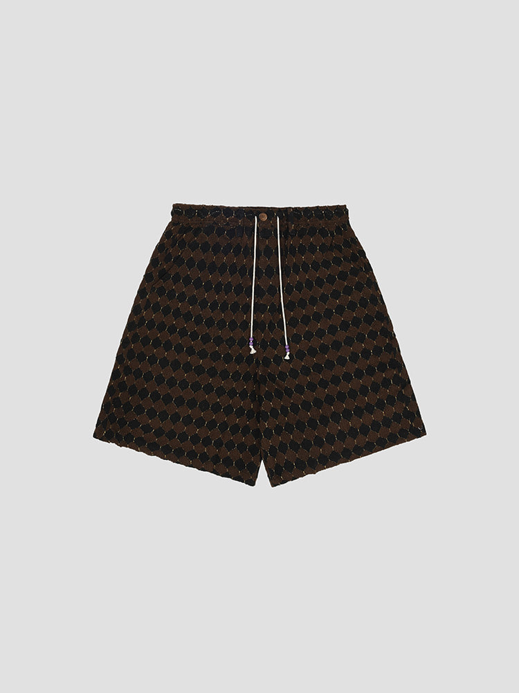 BLACK CHENILLE SHORTS  글라스 사이프레스 블랙 셰닐 쇼츠 - 아데쿠베