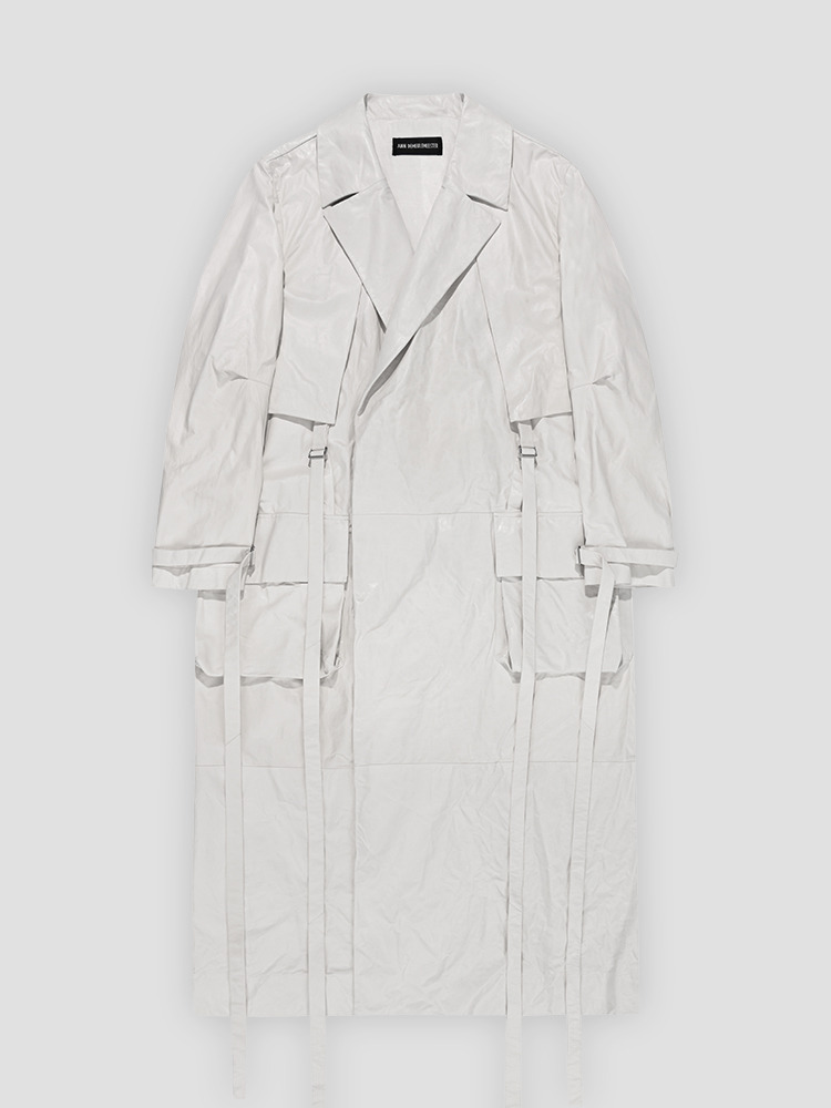 NATURAL WHITE ILDA LONG TRENCH COAT  앤 드뮐미스터 내추럴 화이트 롱 트렌치 코트 - 아데쿠베