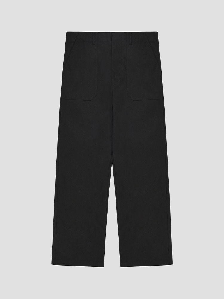 BLACK COOR WORKWEAR STRAIGHT TROUSERS  앤 드뮐미스터 블랙 스트레이트 트라우저 - 아데쿠베