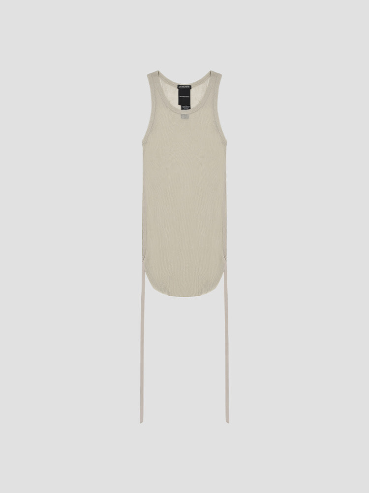 BEIGE BORIS WRINKLED CROP TANK TOP  앤 드뮐미스터 베이지 링클 크롭 탱크탑 - 아데쿠베