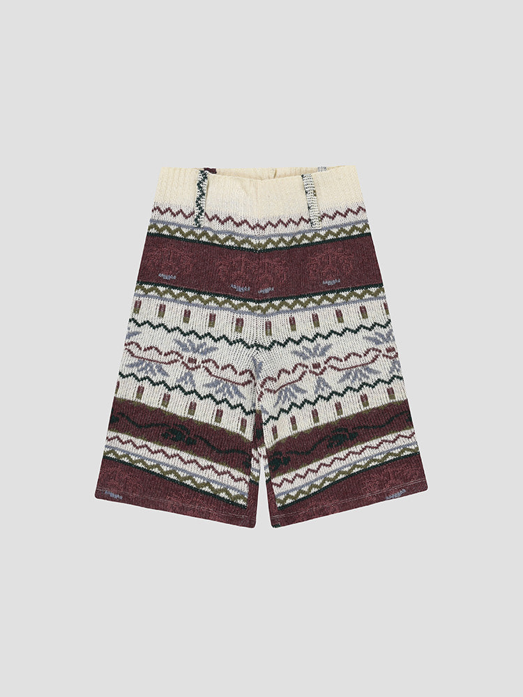 BROWN UPCYCLED KNIT SHORTS  크리스토프 럼프 브라운 업사이클 니트 쇼츠 - 아데쿠베