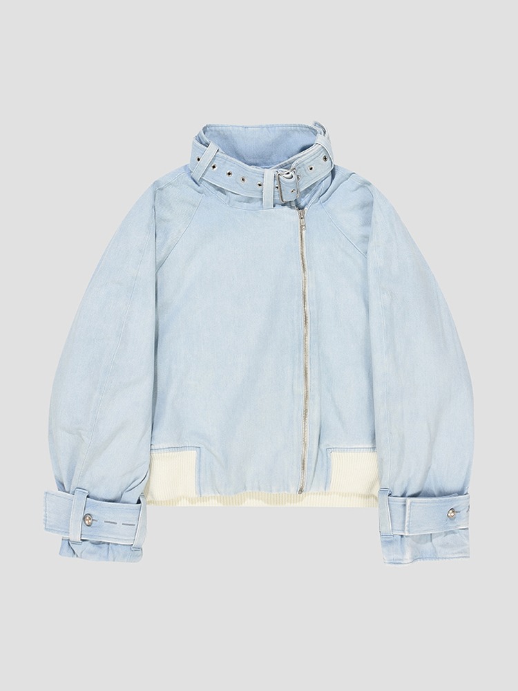 LIGHT BLUE SHORT OVERSIZED JACKET  벤자민 벤모얄 라이트 블루 오버사이즈 자켓 - 아데쿠베