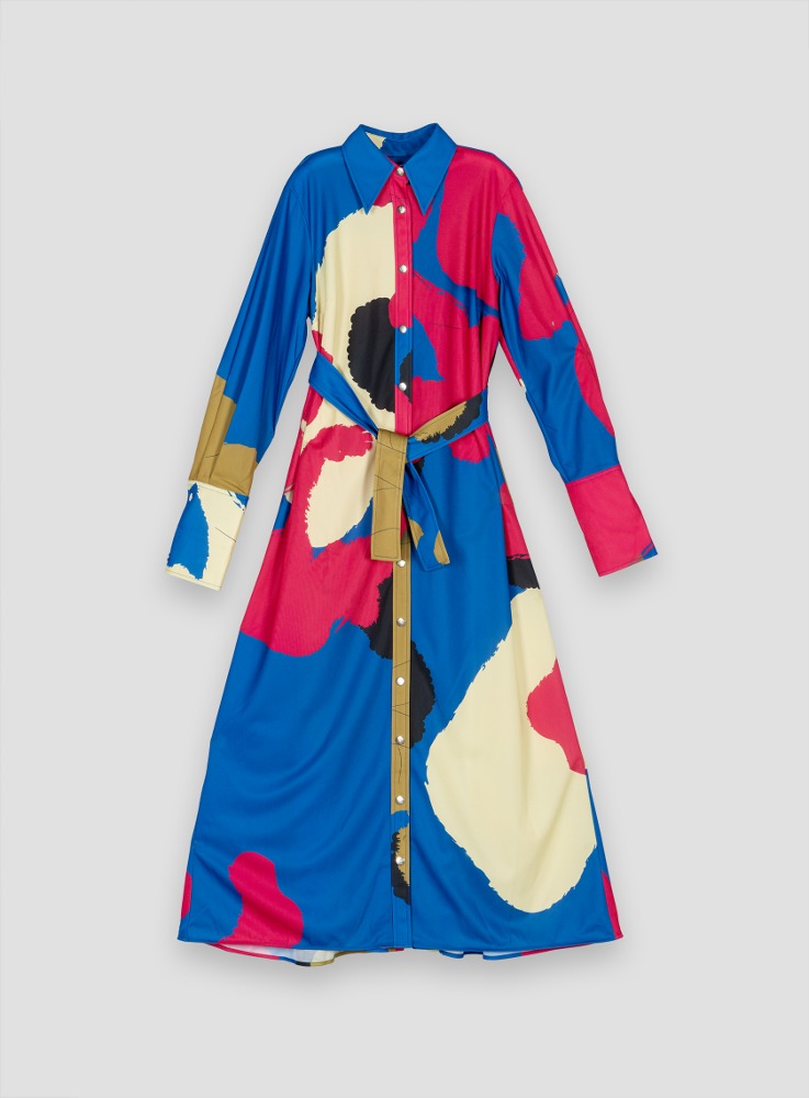 MULTI BAARTMAAN LONGLINE SHIRT DRESS  떼베 마구구 멀티 바트만 롱라인 셔츠 드레스 - 아데쿠베