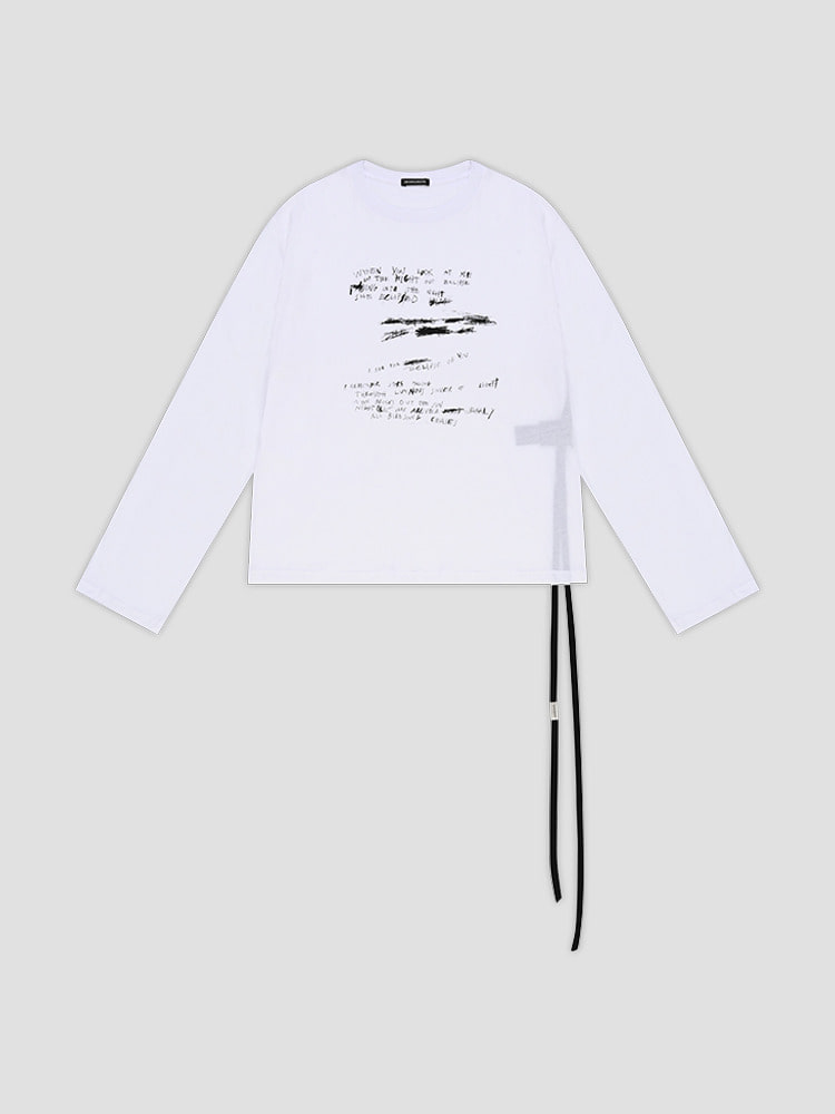 WHITE JOACHIM COMFORT LONG SLEEVES T-SHIRT  앤 드뮐미스터 화이트 컴포트 롱 슬리브 티셔츠 - 아데쿠베