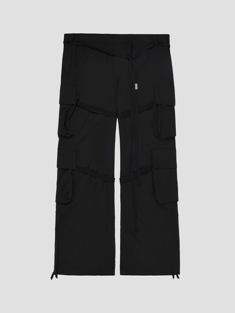 BLACK FLORIMOND CARGO PANTS  앤 드뮐미스터 블랙 카고 팬츠 - 아데쿠베