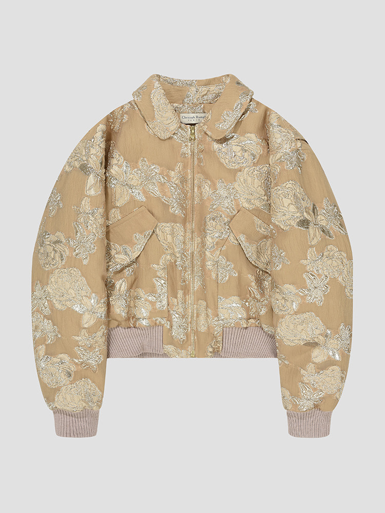 BEIGE UPCYCLED BOMBER JACKET  크리스토프 럼프 베이지 업사이클 봄버 자켓 - 아데쿠베