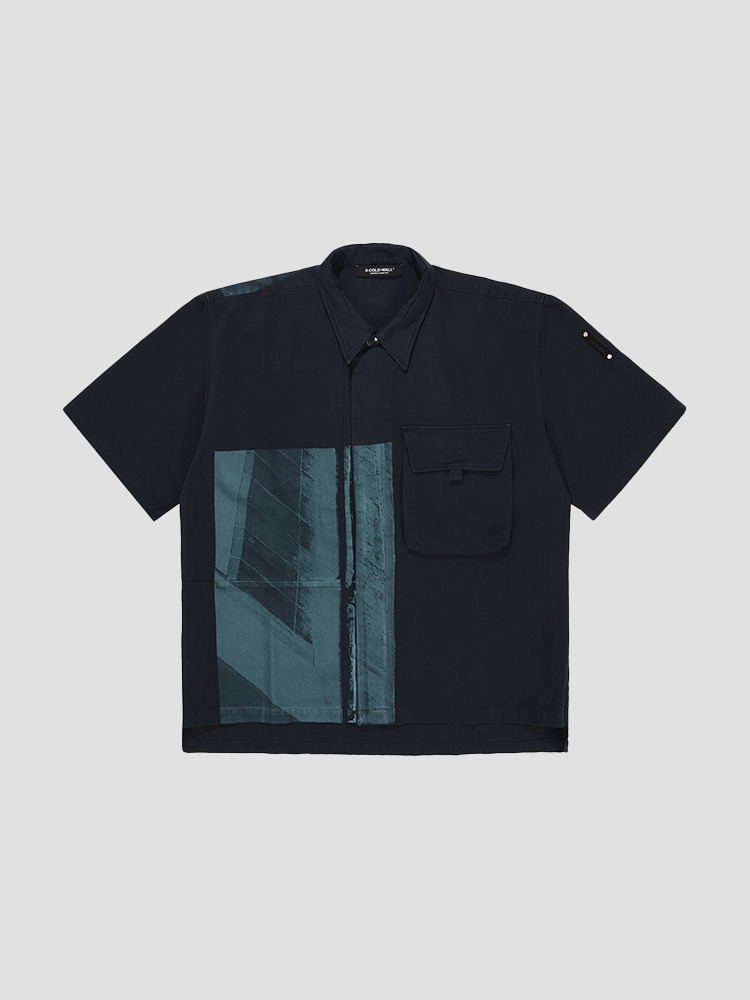 NAVY STRAND OVER SHIRT  ACW(어콜드월) 어콜드월 네이비 오버 셔츠 - 아데쿠베