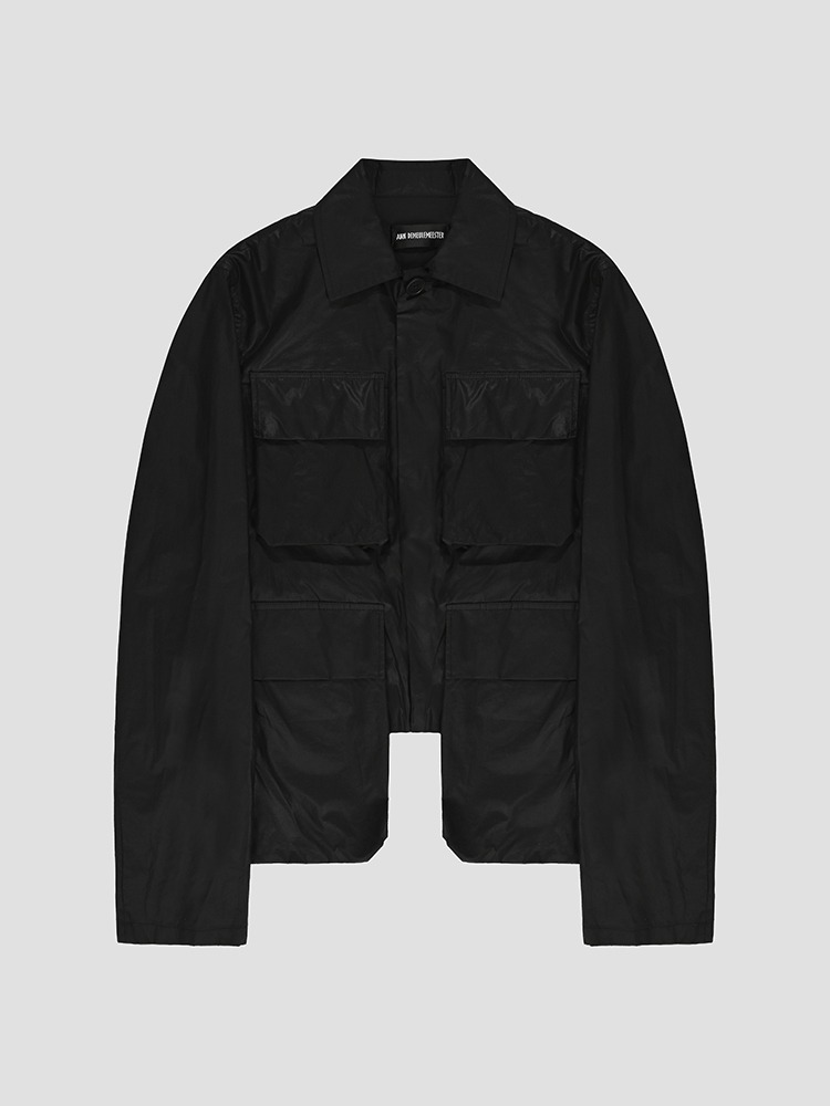 BLACK SILVESTER CROP CARGO JACKET  앤 드뮐미스터 블랙 크롭 카고 자켓 - 아데쿠베