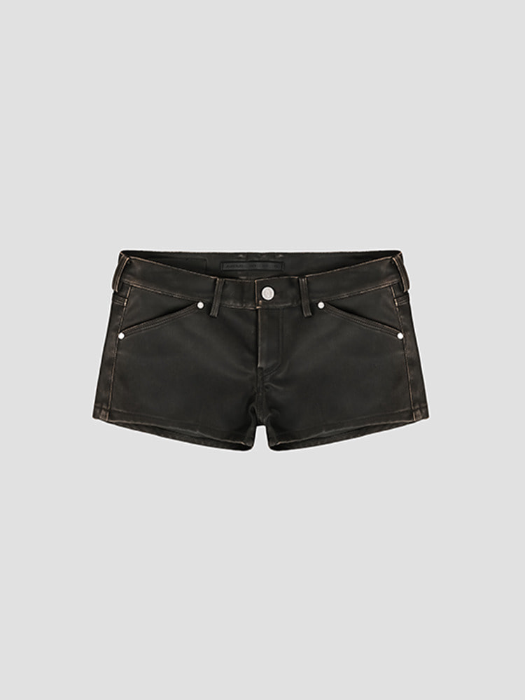 BROWN MICRO SHORTS  산쿠안즈 브라운 마이크로 쇼츠 - 아데쿠베