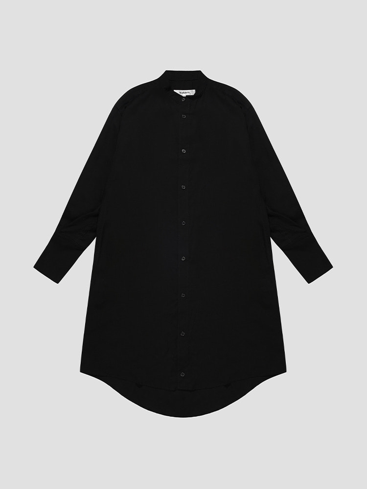 BLACK LONG TUCK SLEEVE SHIRT  설밤 블랙 롱 턱 슬리브 셔츠 - 아데쿠베