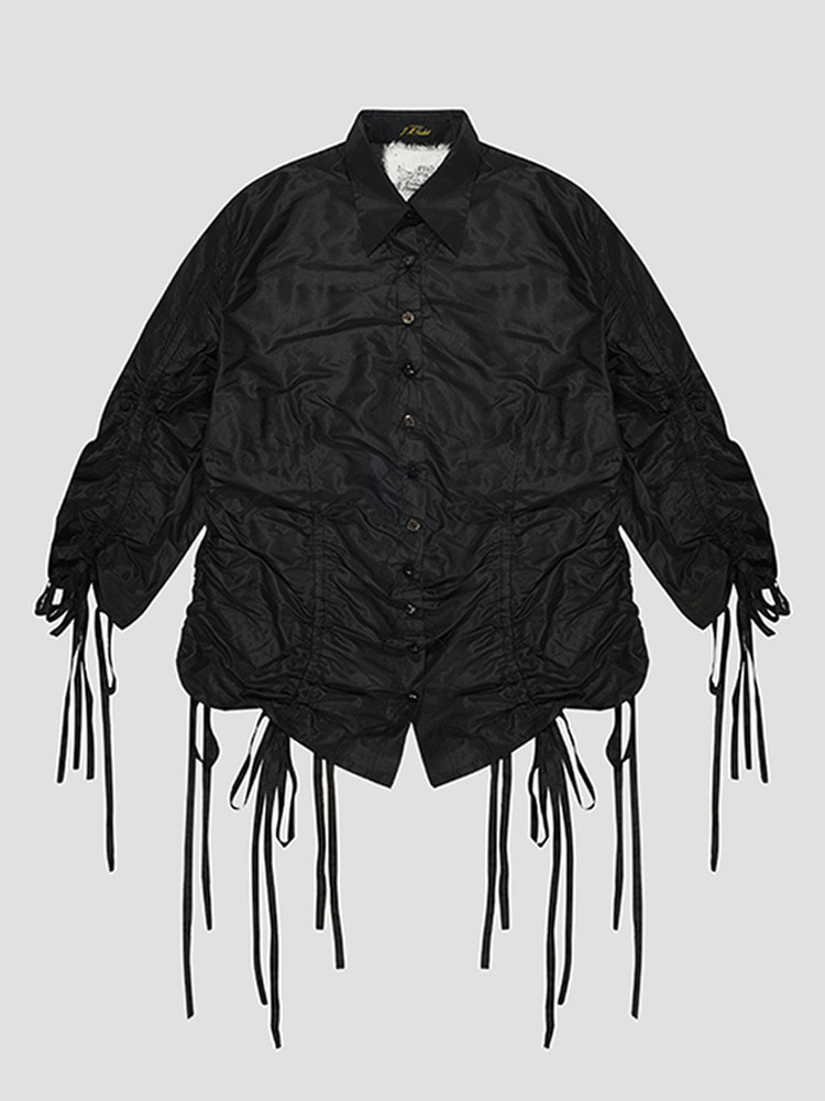 BLACK COULISSE SHIRT  아키비오 블랙 쿨리스 셔츠 - 아데쿠베