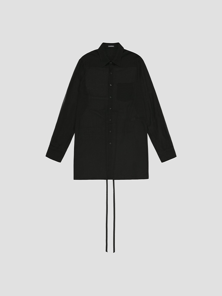 BLACK VALERE LONG POCKET SHIRT  앤 드뮐미스터 블랙 롱 포켓 셔츠 - 아데쿠베