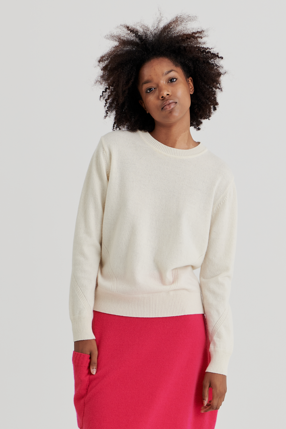 RIB BASIC PULLOVER (IVORY)