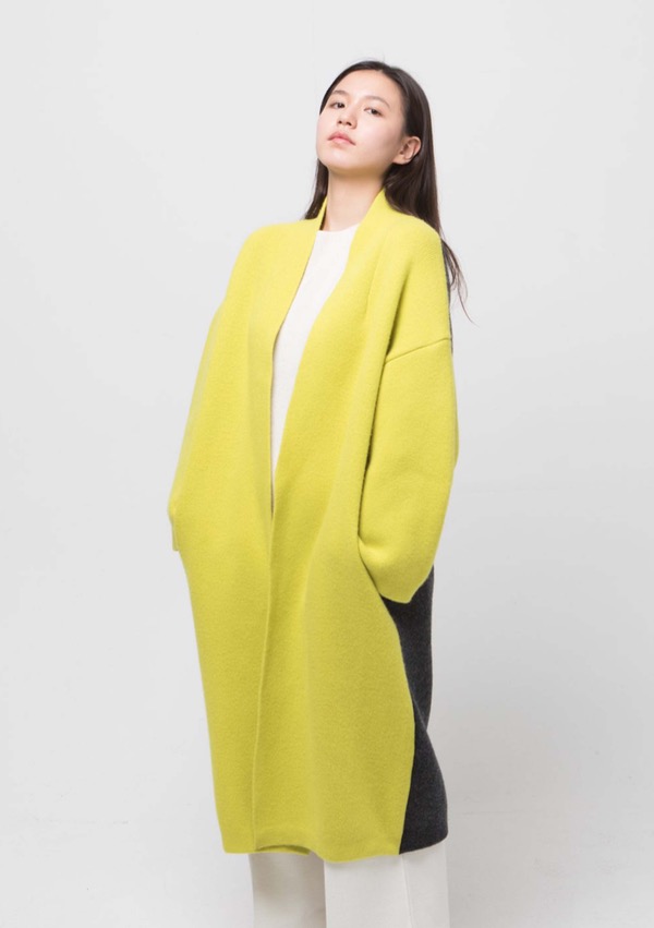 COLOR BLOCK COAT (LIME)