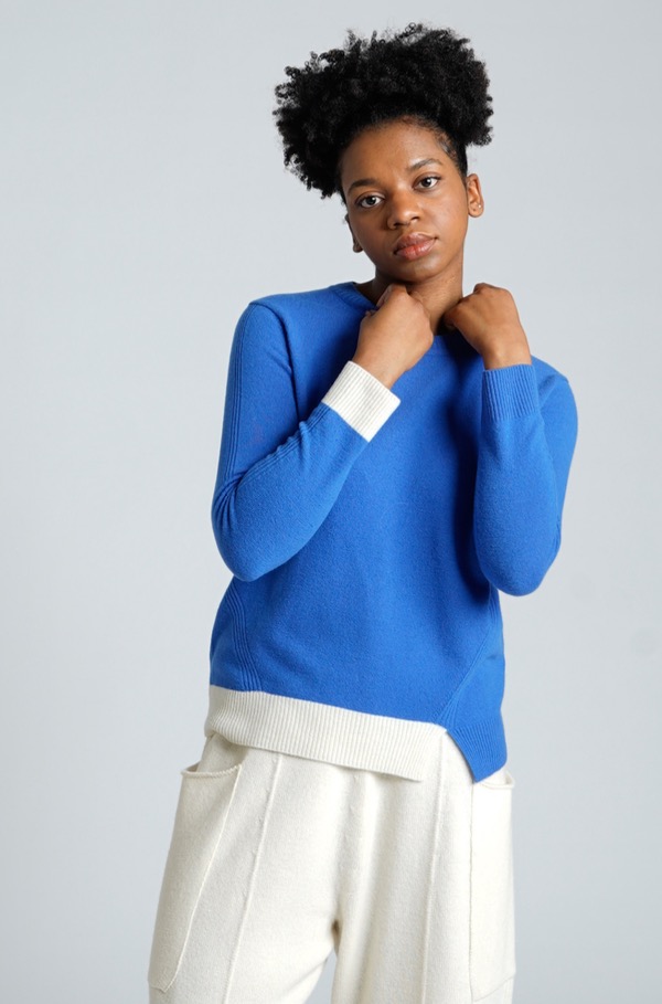 RIB POIINT PULLOVER (BLUE)