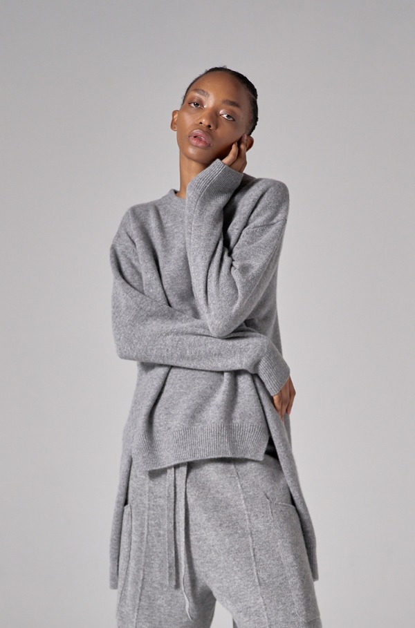 SIDE TAIL PULLOVER (GREY)