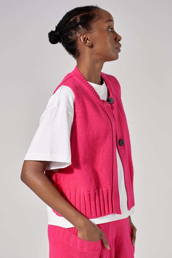 ROUND OPEN VEST (PINK)