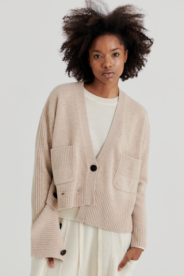 RIP OPEN CARDIGAN (BEIGE)