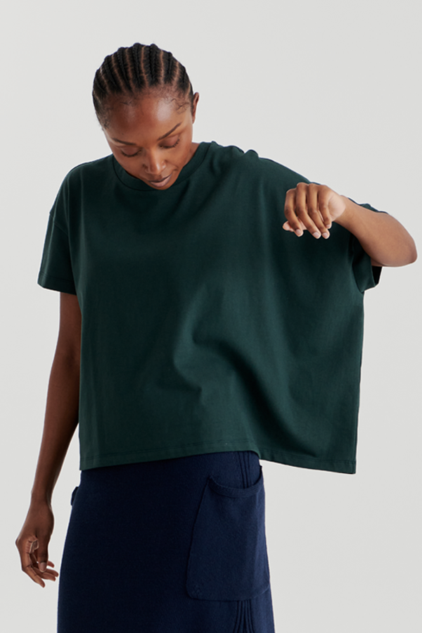 UNBALANCE SLEEVE TOP 2 (DEEP GREEN)