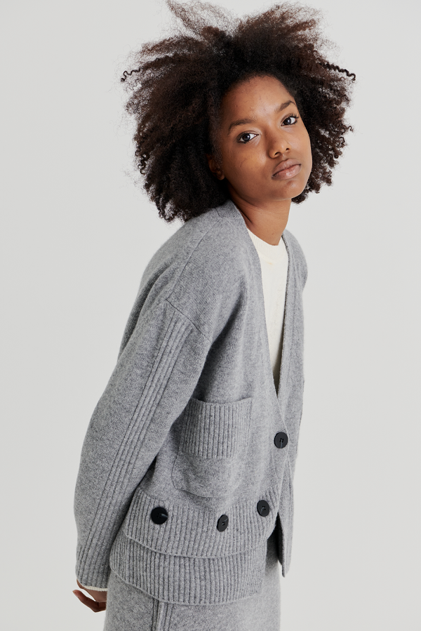 RIP OPEN CARDIGAN (GREY)