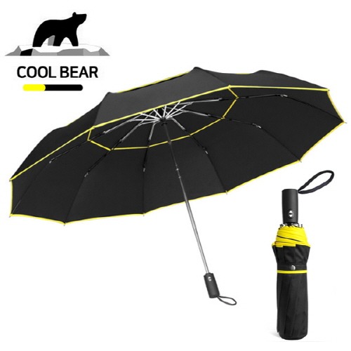 [쿨베어] 완전 자동 3단 대형 방풍 우산 블랙