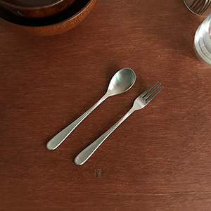 dessert spoon and fork