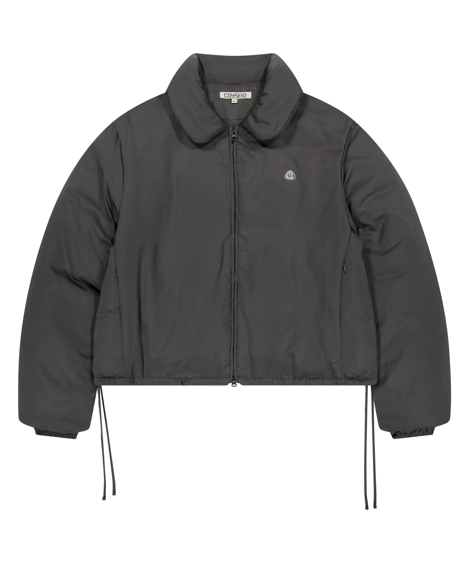 SOLID PADDED JACKET GREY - coyseio