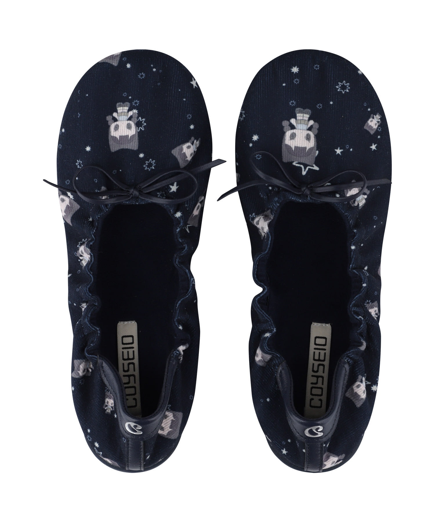 SHIRRING FLAT SHOES NAVY - coyseio