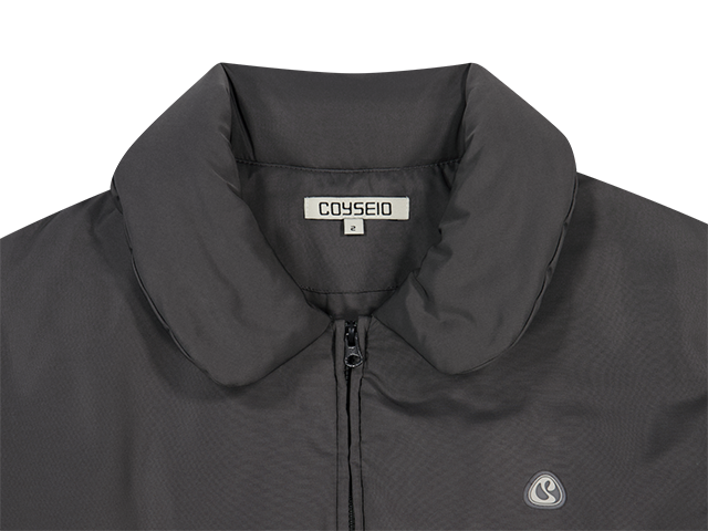 SOLID PADDED JACKET GREY - coyseio