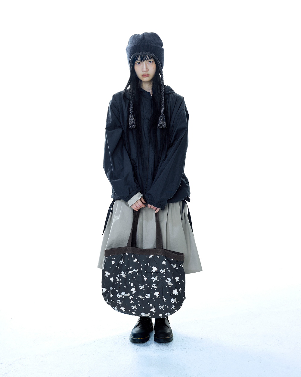 CHECK WRINKLES WIND BREAKER NAVY - coyseio