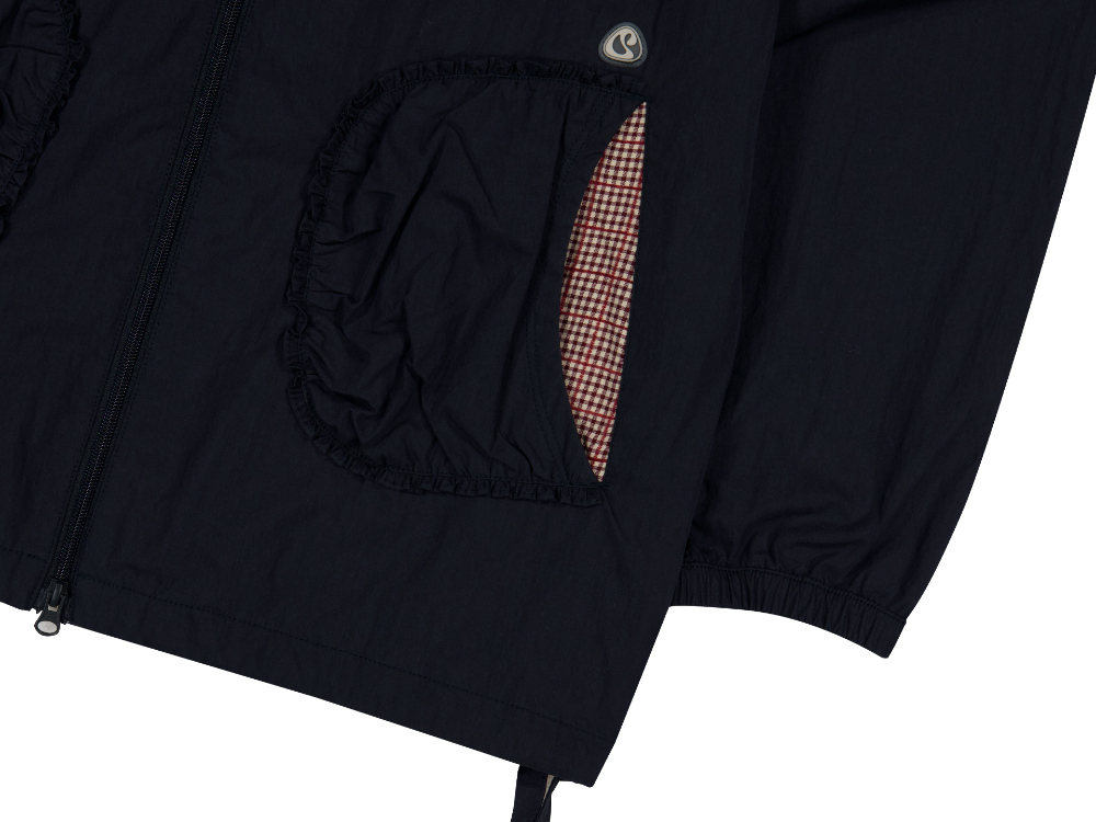 CHECK WRINKLES WIND BREAKER NAVY - coyseio