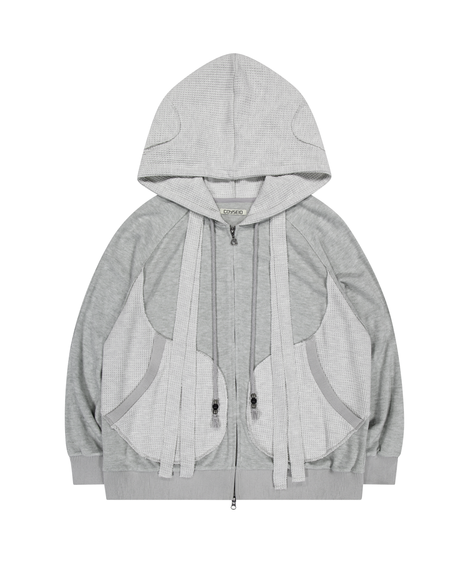 EARMUFFS HOOD ZIP-UP LIGHT GREY - coyseio