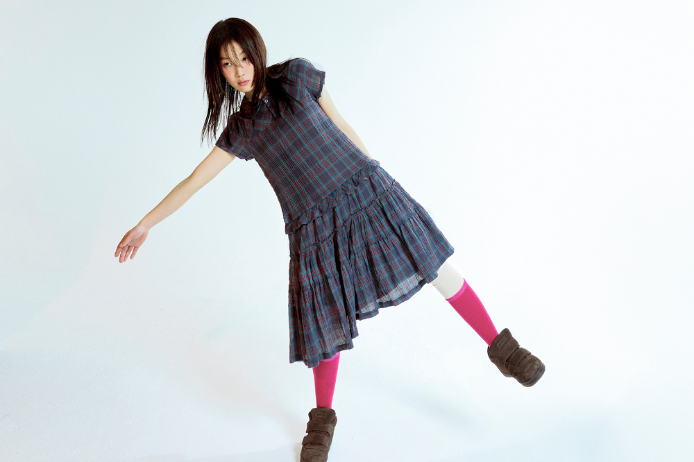 RAW EDGE CHECK ONE PIECE PURPLE - coyseio