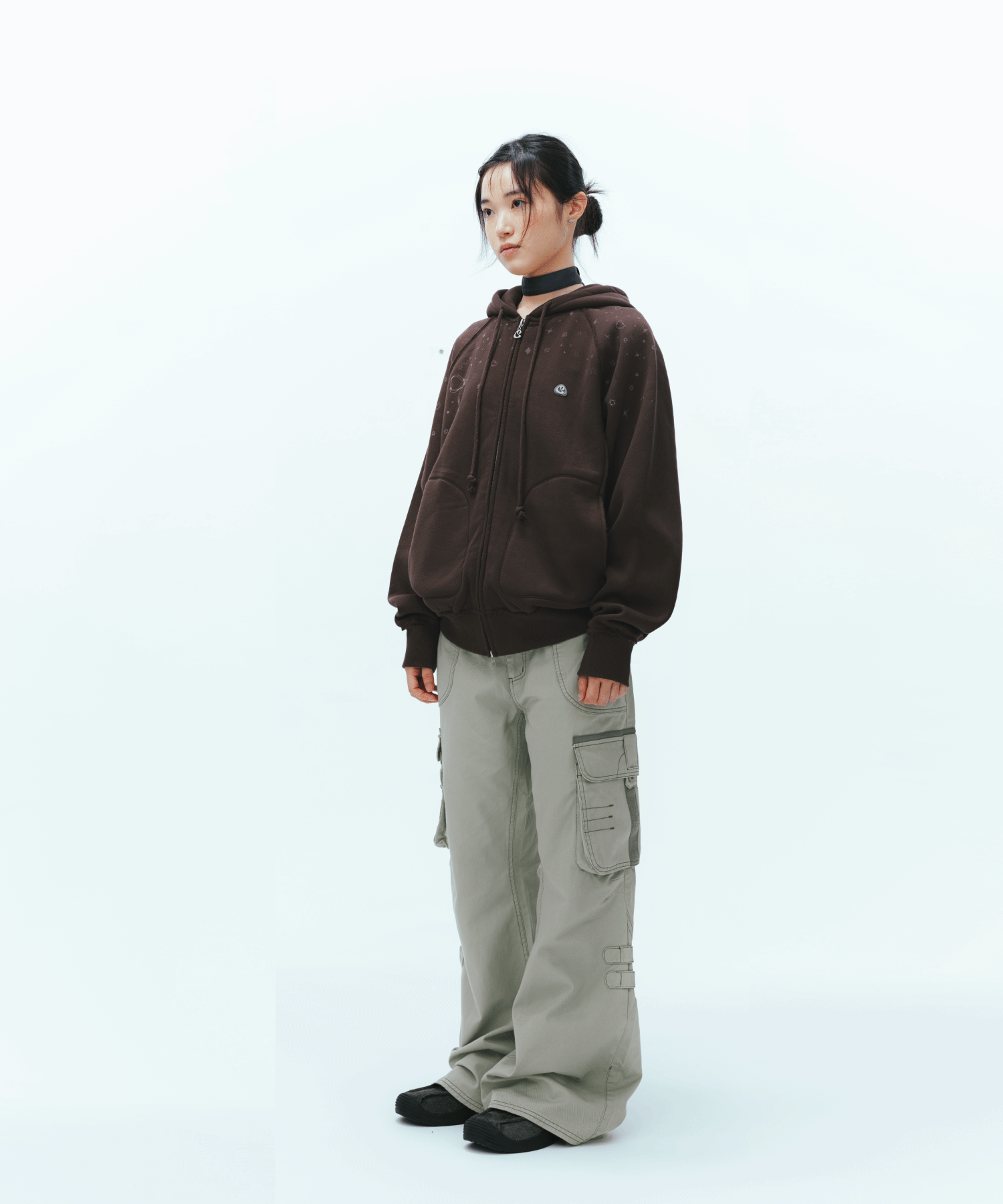 [COYSEIO] TWINKLE HOOD ZIP-UP DARK BROWN 正規品 韓国ブランド 韓国通販 韓国代行 韓国ファッション  コイセイオ 日本 店舗 | BONZ (韓国ブランド 代行)