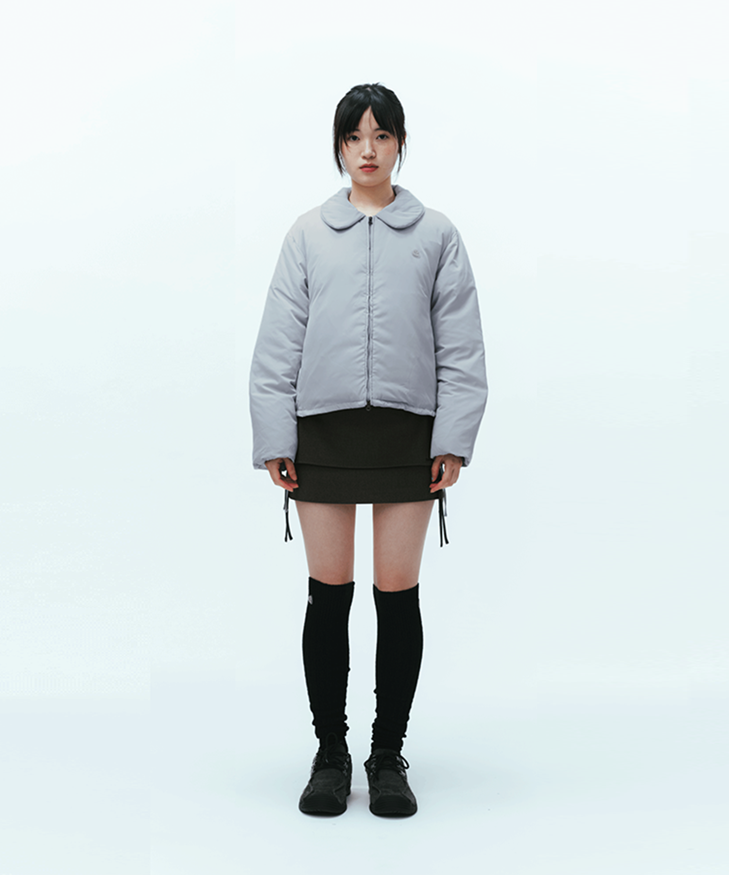 SOLID PADDED JACKET SKY BLUE - coyseio