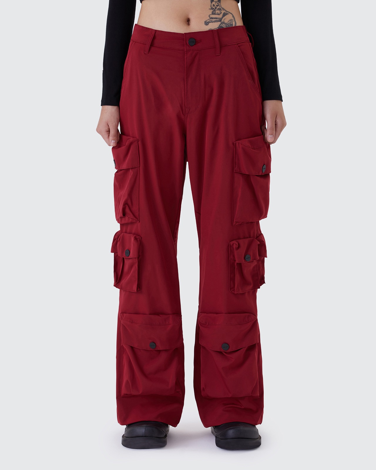 3D CARGO PANTS_RHUBARB