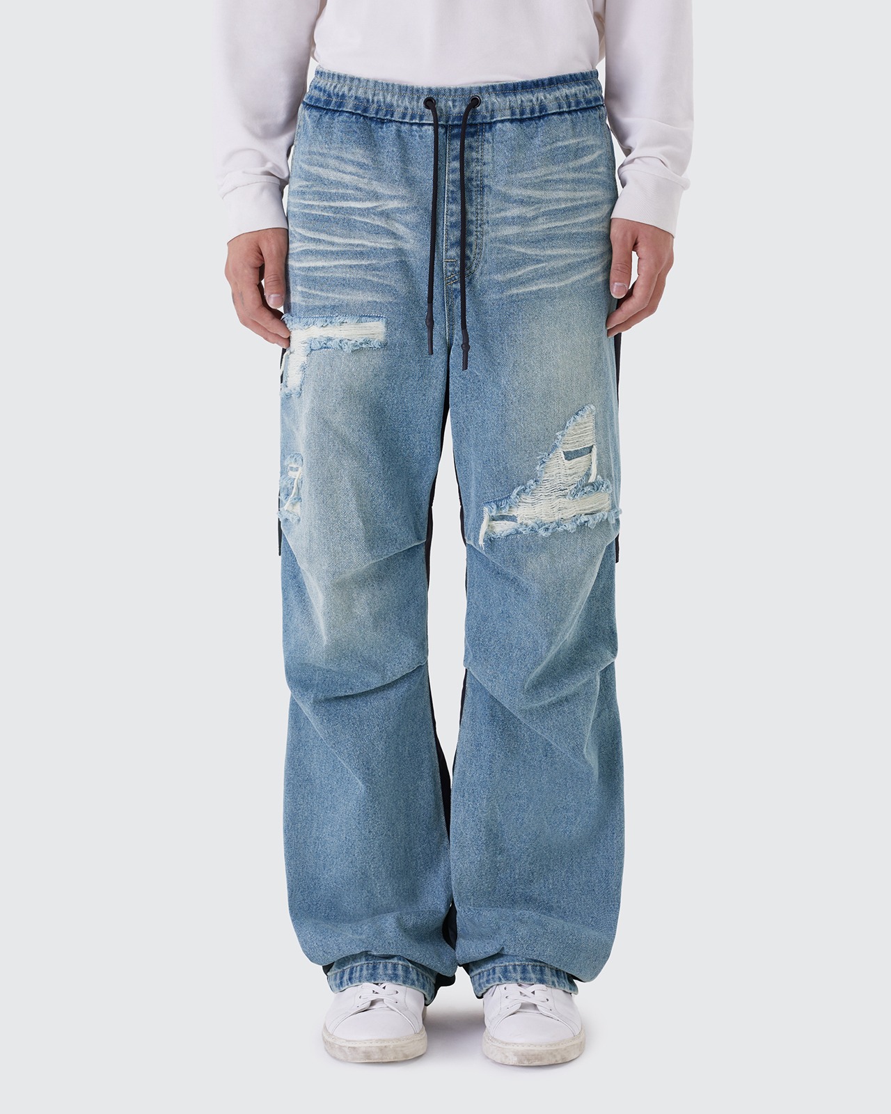 NYLON MIX MEDIA PANTS_MALIBU BLUE