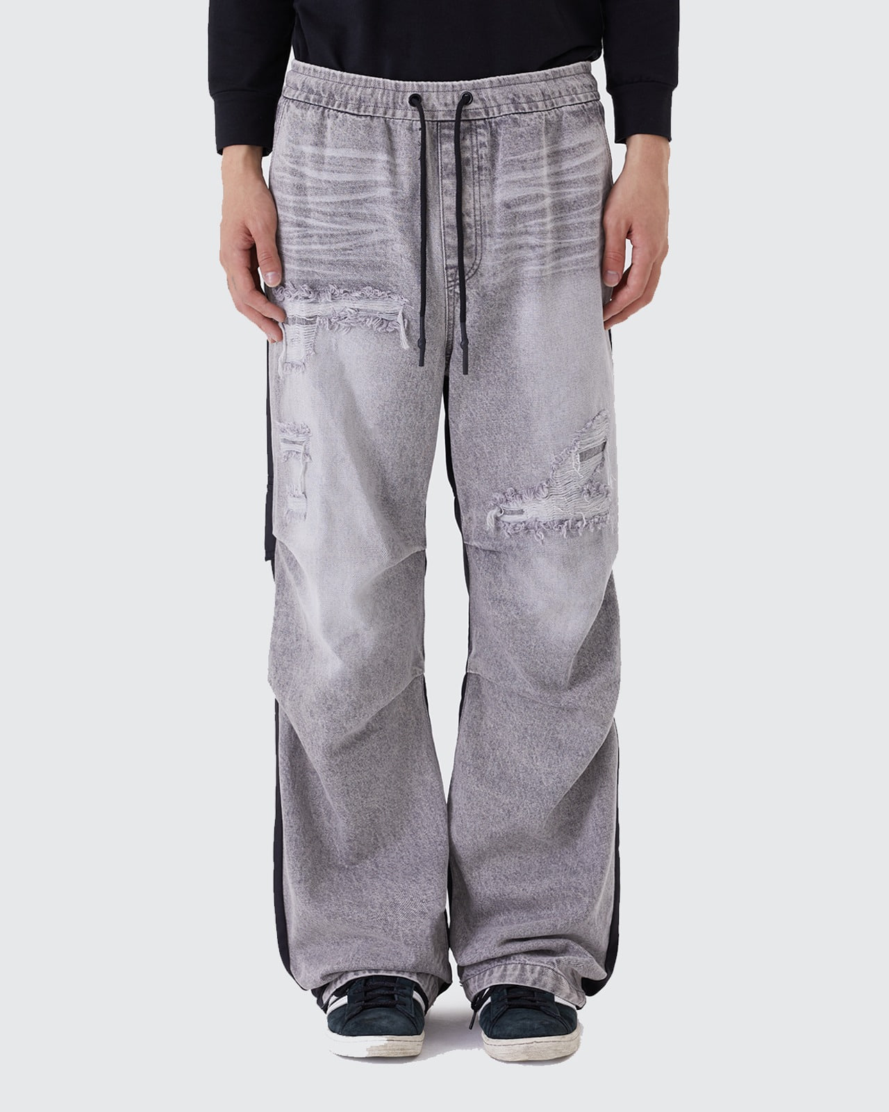 NYLON MIX MEDIA PANTS_FROST GREY