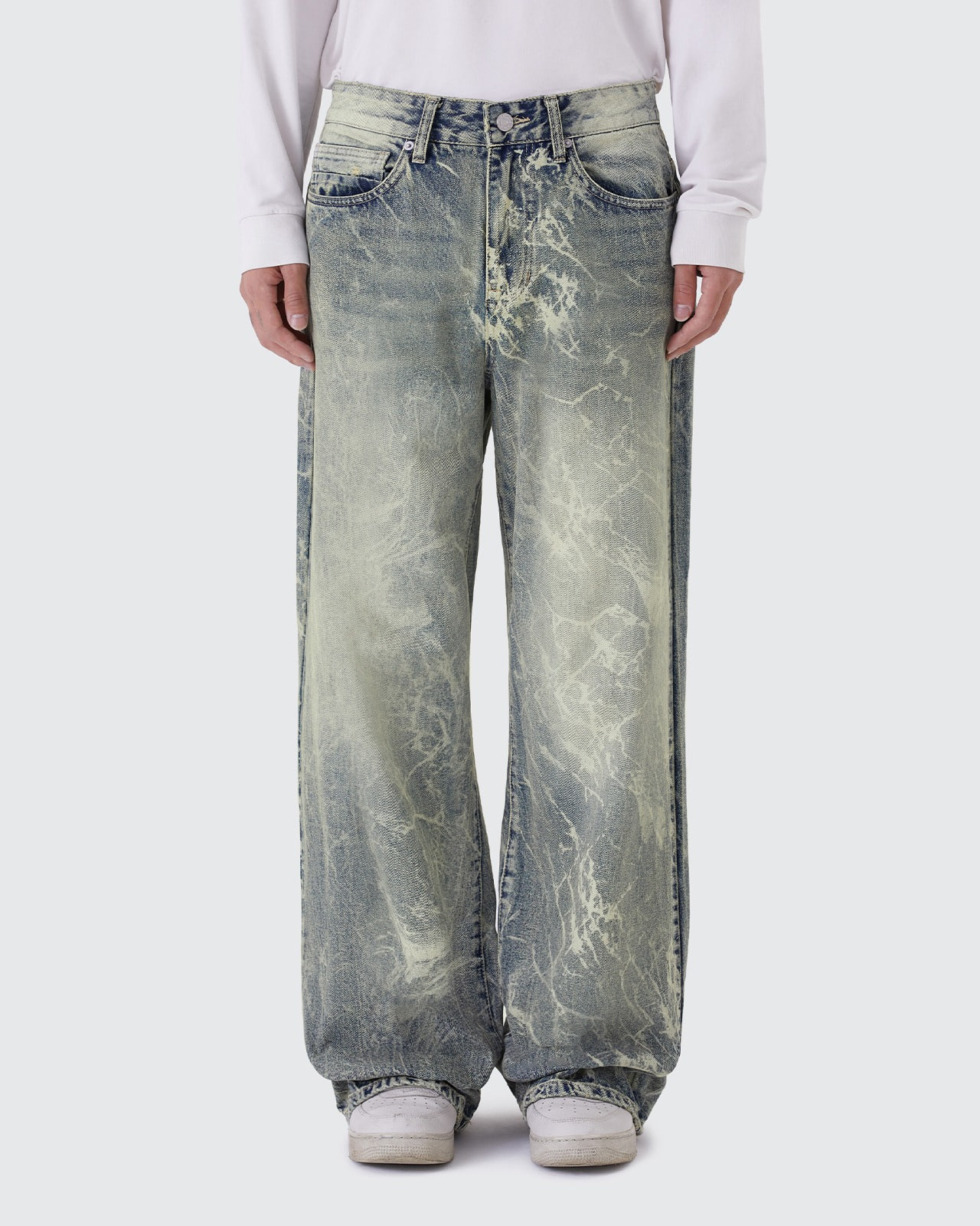 LASER MARBLING JEANS_MILKY BLUE