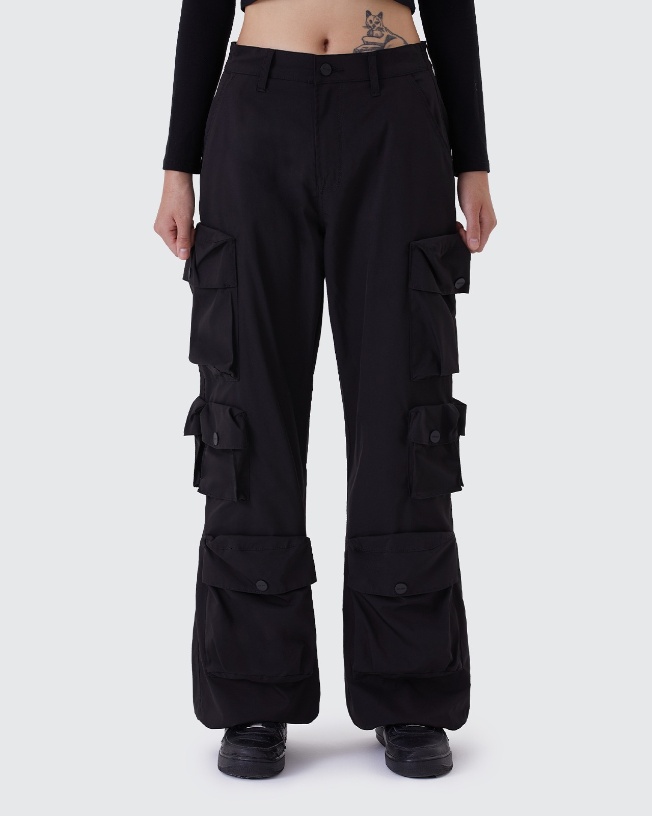 3D CARGO PANTS_BLACK