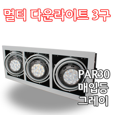 PAR30 멀티 다운라이트3구 그레이 YD