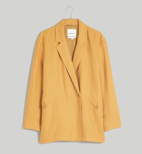 Madewell Double-Breasted Crossover Blazer in 100% Linen