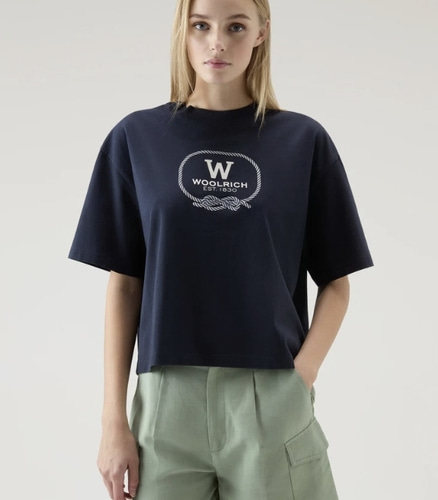 Woolrich Pure Cotton T-shirt with Graphic Print - 바로출고 박시핏 품질좋은 울리치 티셔츠
