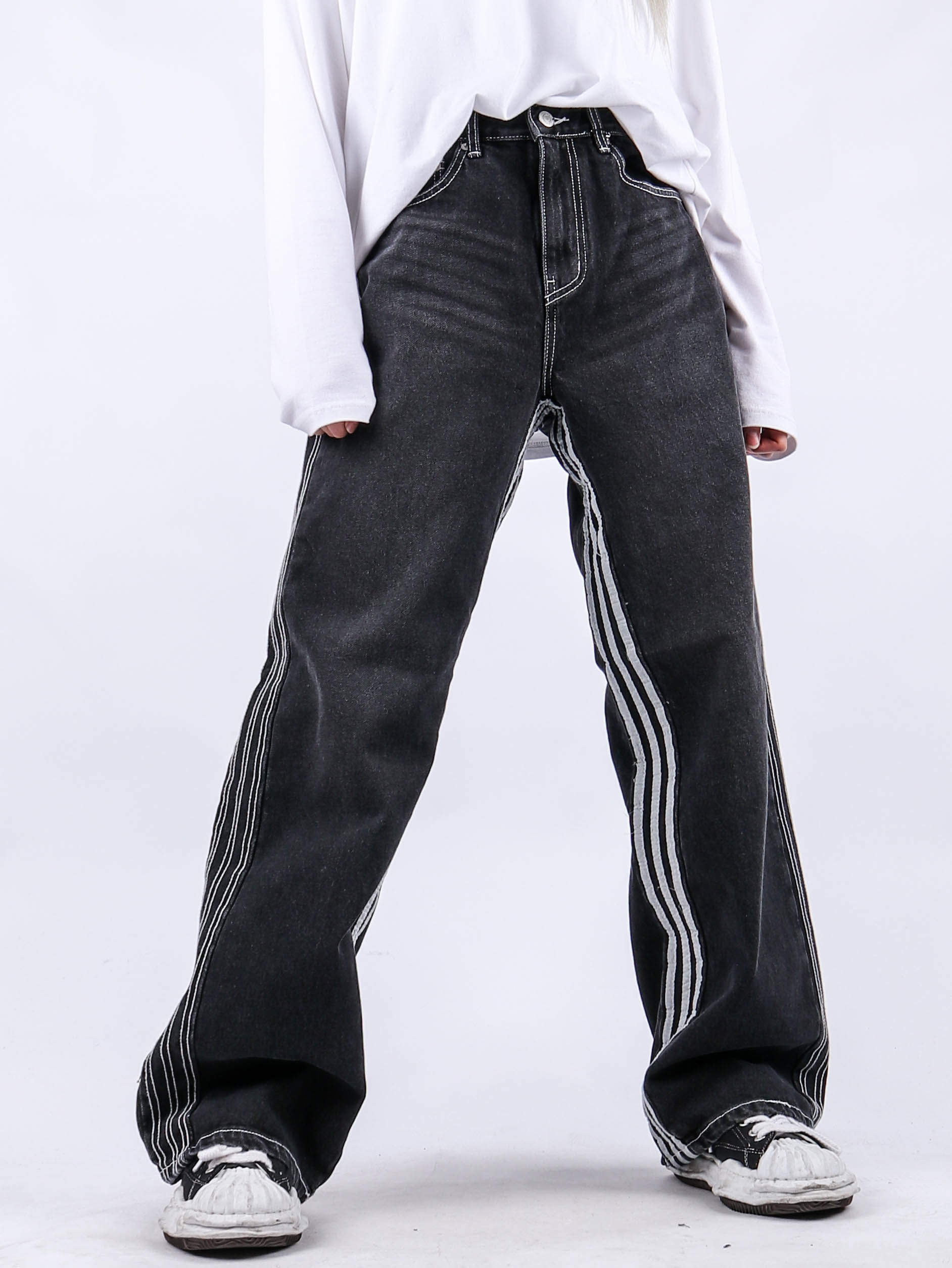 LW Black In Side Track Pants