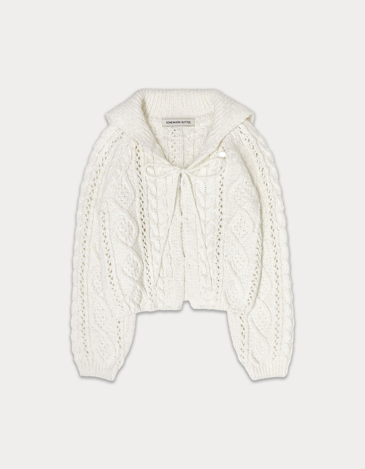 [3rd Order 4.26 출고] Ribbon cable cardigan - ivory
