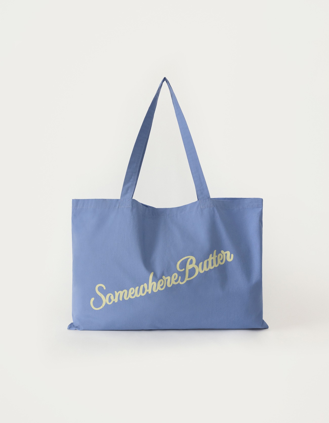 Bold Logo Cotton Bag - Blue - SOMEWHERE BUTTER