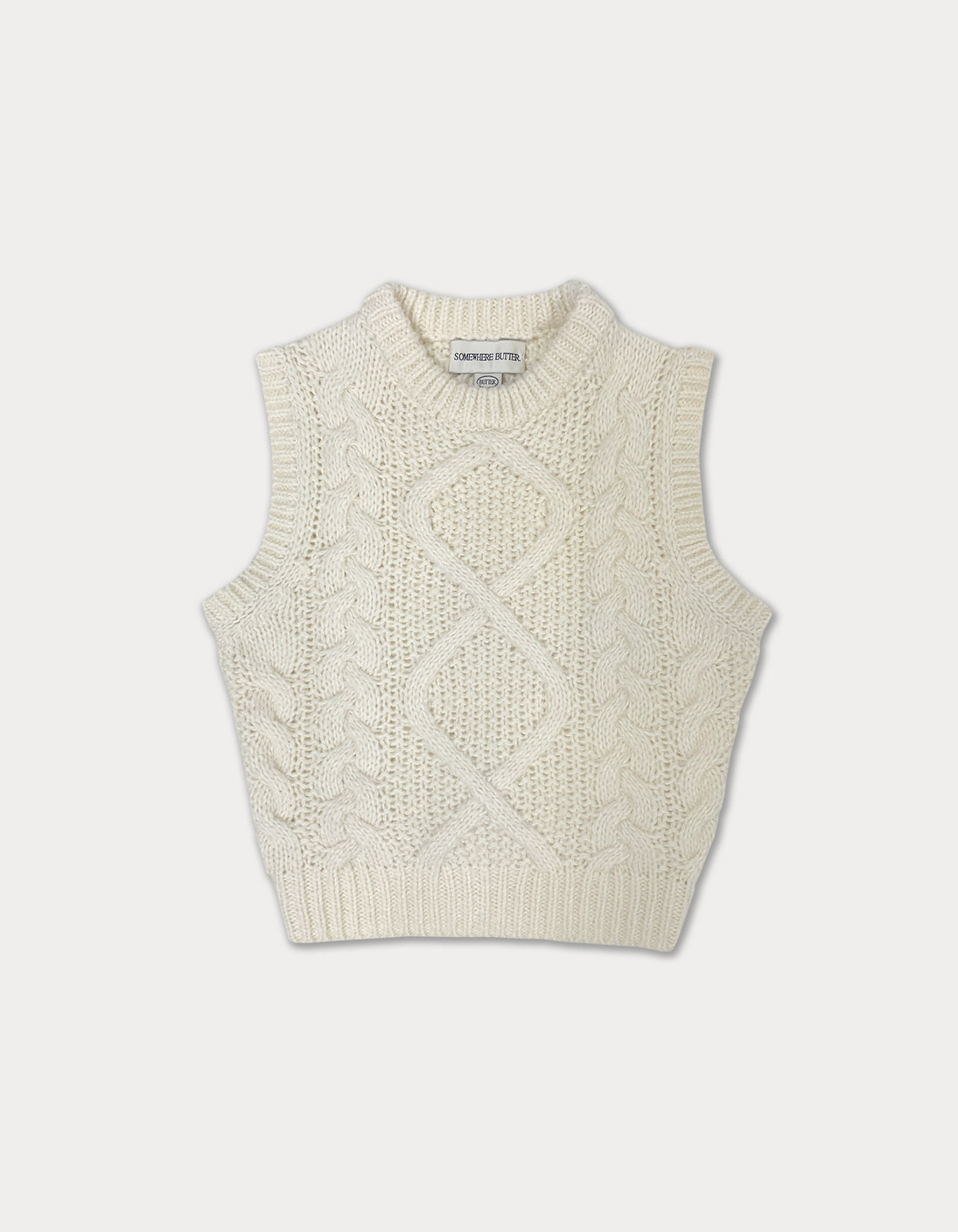 country knit vest - ivory